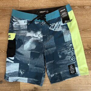 NWT Rip Curl Mirage Raw Energy Board Shorts – Men’s 32 Blue & Lime Green